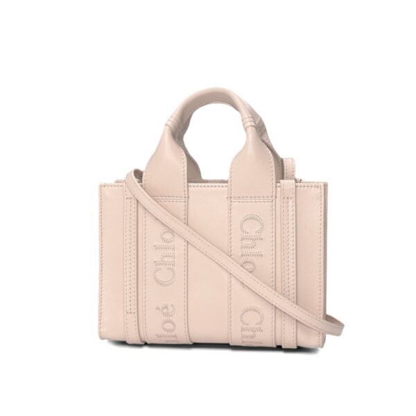 33067 2 Chloe Woody Mini Shoulder Tote Bag Pink