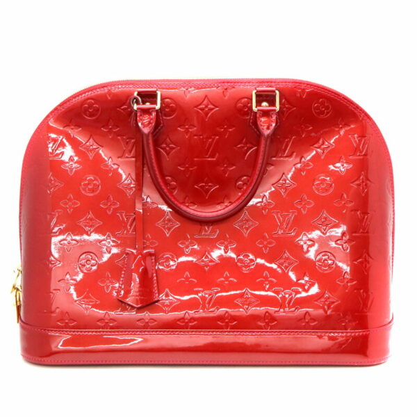 3328 1 Louis Vuitton Alma GM Handbag Monogram Vernis Patent Leather Pomme dAmour Red