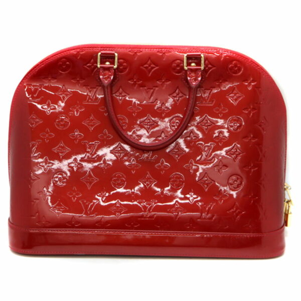 3328 2 Louis Vuitton Alma GM Handbag Monogram Vernis Patent Leather Pomme dAmour Red