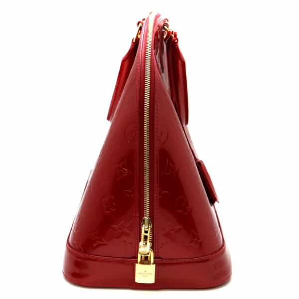 3328 3 Louis Vuitton Alma GM Handbag Monogram Vernis Patent Leather Pomme dAmour Red