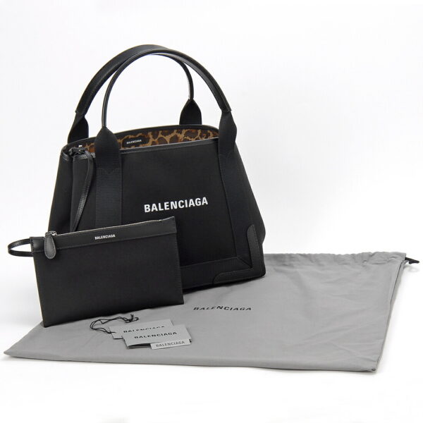 339933 2aame 1092 3 Balenciaga Blue Cabas S Canvas Tote Bag