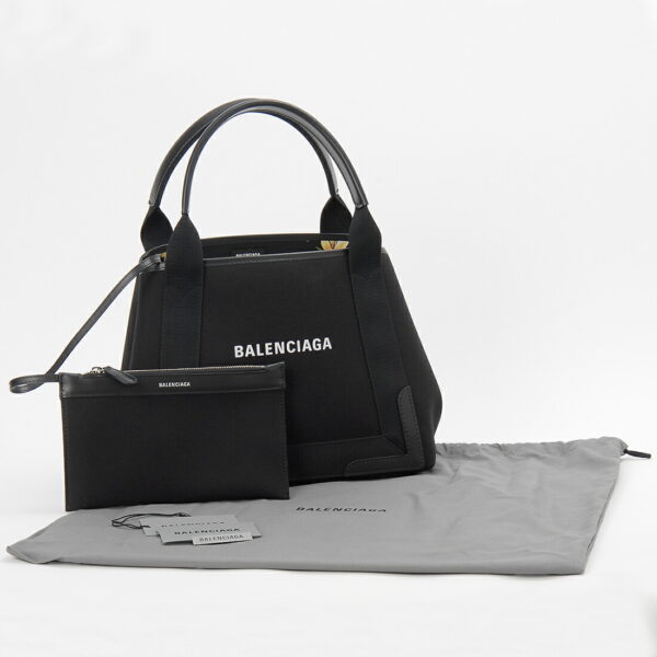 339933 2aaqh 1096 3 Balenciaga Blue Cabas S Canvas Tote Bag