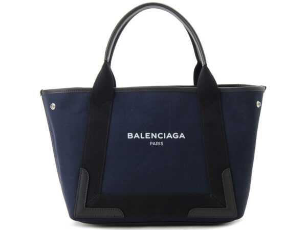 339933 k9h1n 4065 6 Balenciaga Blue Cabas S Canvas Tote Bag Blue Marine