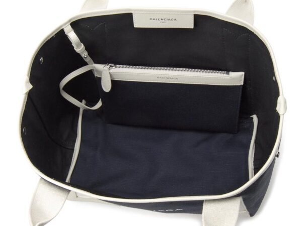 339933 k9h1n 4092 2 Balenciaga Blue Cabas S Canvas Tote Bag Blue