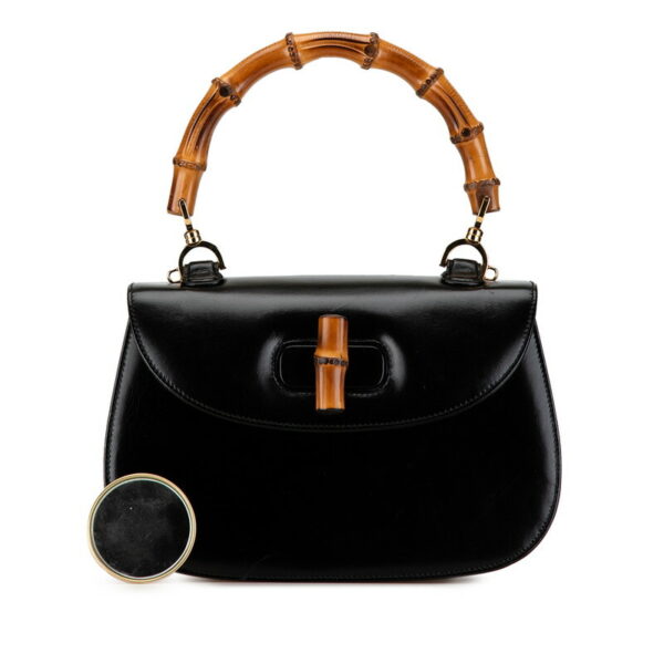 33vjzqarevt7j4aa 13 Gucci Bamboo Handbag Black