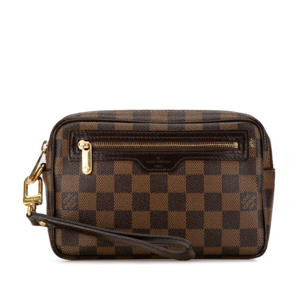 366yiohtoj8ksbkr 1 Louis Vuitton Damier Pochette Bier Macau Clutch Bag Brown