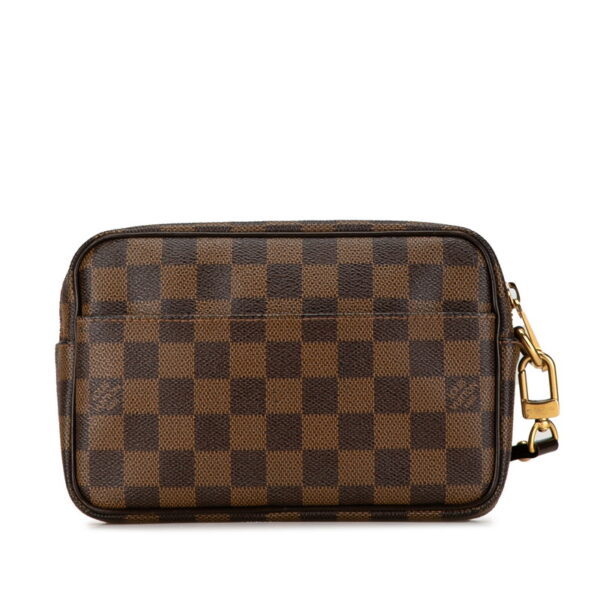 366yiohtoj8ksbkr 3 Louis Vuitton Damier Pochette Bier Macau Clutch Bag Brown