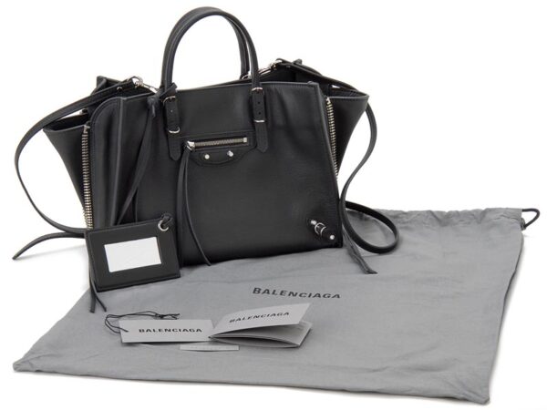 370926 dlq0n 1000 3 Balenciaga Paper Noir A6 Handbag Black