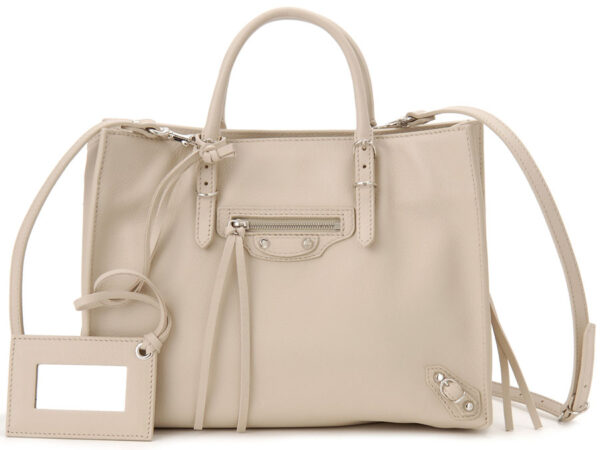 370926 dlq0n 2730 6 Balenciaga Paper AJ Shoulder Bag Beige