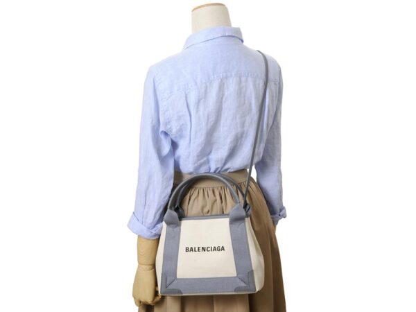 390346 aq38n 1381 4 Balenciaga Blue Cabas XS AJ Canvas Tote Bag Gray