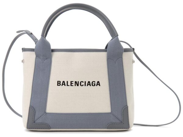 390346 aq38n 1381 6 Balenciaga Blue Cabas XS AJ Canvas Tote Bag Gray