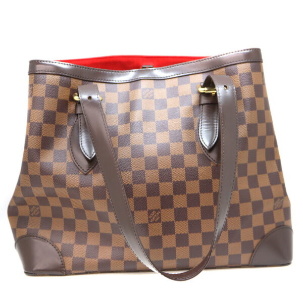 3974 2 Louis Vuitton Hampstead MM Tote Bag Damier Canvas Ebene Brown