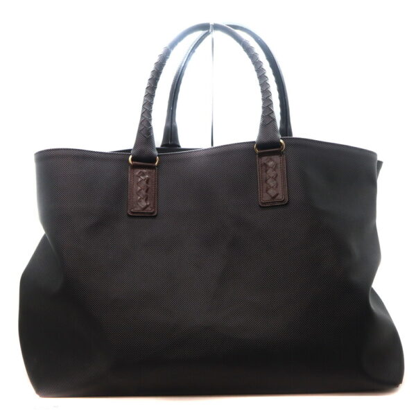 4164 1 Bottega Veneta Marco Polo Intrecciato Tote Bag Black