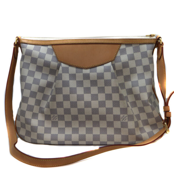 4262 2 Louis Vuitton Syracuse MM Shoulder Bag Damier Canvas Azur White