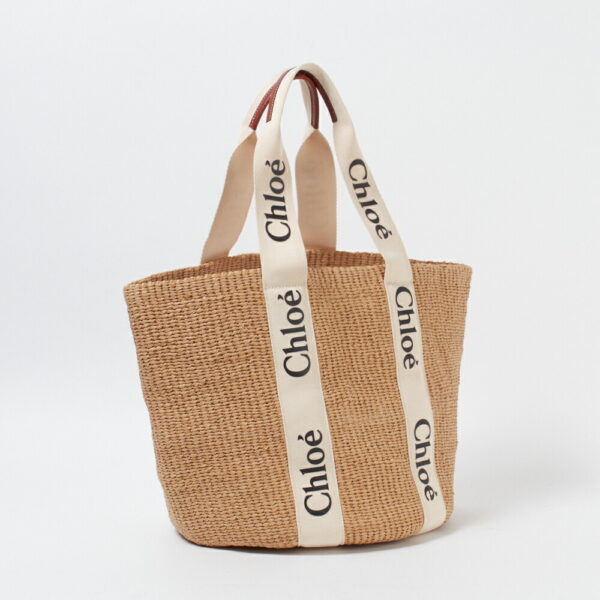 43171408c Chloe Woody Basket Tote Bag Beige