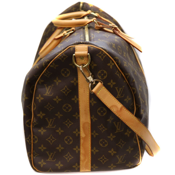 4338 4 Louis Vuitton Keepall Bandouliere 55 Bag Canvas Brown