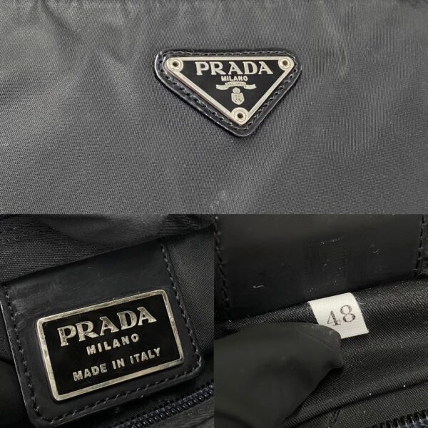 449j240729570 3 Prada Triangle Fittings Nylon Shoulder Sacoche Black