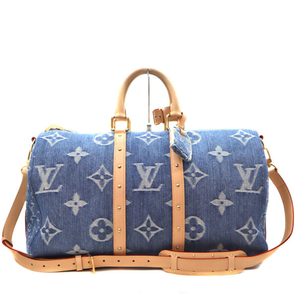 4521 1 Louis Vuitton Keepall Bandouliere 45 Bag Monogram Denim Blue