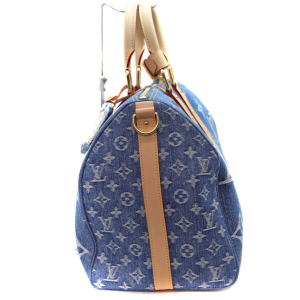 4521 3 Louis Vuitton Keepall Bandouliere 45 Bag Monogram Denim Blue