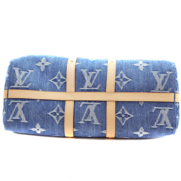 4521 5 Louis Vuitton Keepall Bandouliere 45 Bag Monogram Denim Blue