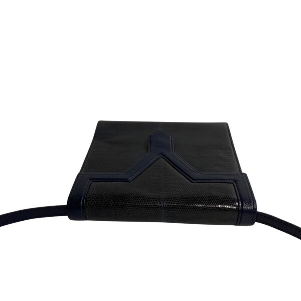 452k569550 5 Yves Saint Laurent YSL Lizard Pochette Sacoche Navy Blue