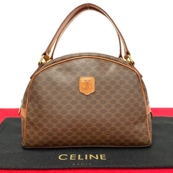 468k241558527 1 Celine Macadam Triomphe Leather Mini Bag Brown