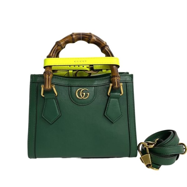 469k1026038 4 Gucci Diana Mini Tote Bamboo 2way Mini Shoulder Bag Green