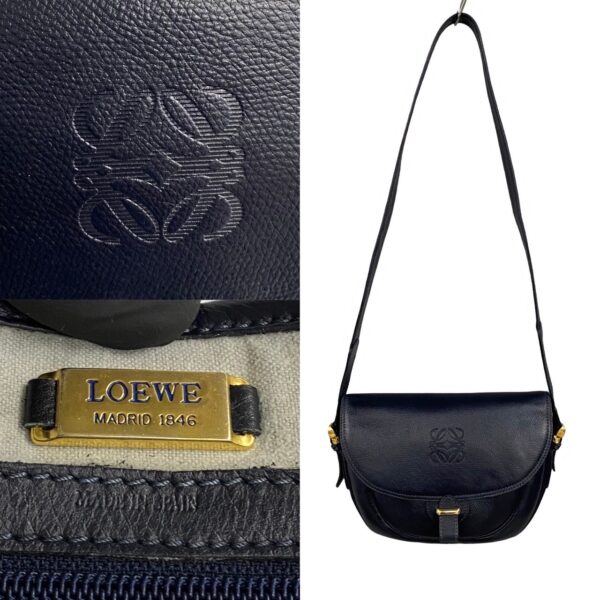 473k241795944 4 Loewe Anagram Leather Mini Shoulder Pochette Navy