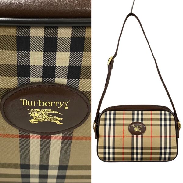 473k241841451 4 Burberry Nova Check Shadow Horse Leather Canvas Shoulder Bag Brown