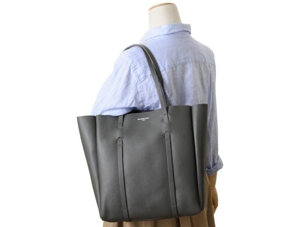 475199 d6w1n 1161 4 Balenciaga Leather Tote Bag Gray