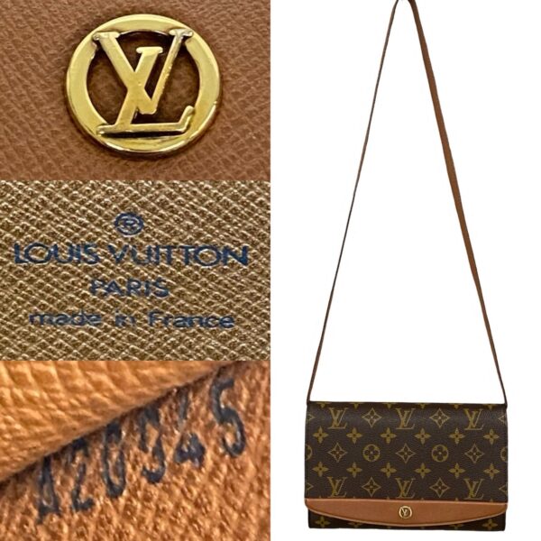 479l242188878 4 Louis Vuitton 2WAY Pochette Clutch Bag Monogram Leather Brown