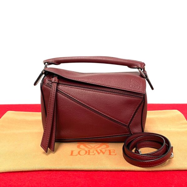 479l242287738 1 Loewe Puzzle Bag Small Leather 2way Shoulder Handbag Red