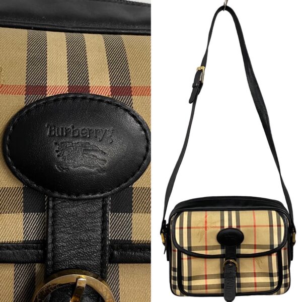 480l242228224 3 Burberry Nova Check Shadow Horse Leather Canvas Shoulder Bag