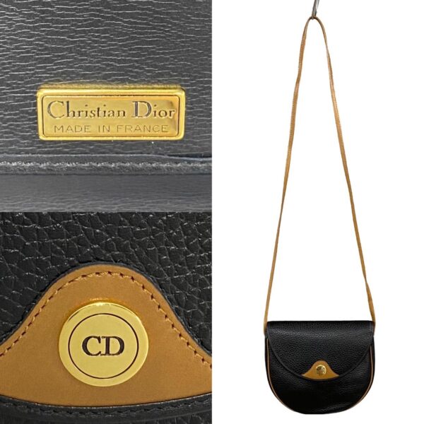 481l1584606 4 Christian Dior CD Leather Mini Shoulder Bag Black