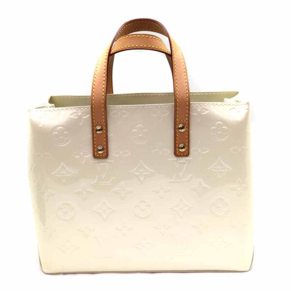 4876 2 Louis Vuitton Lead MM Handbag Vernis Leather White