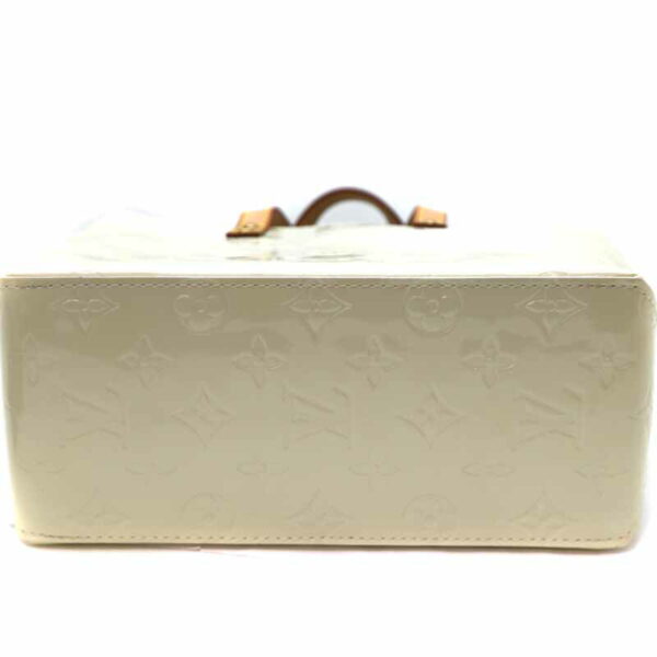 4876 5 Louis Vuitton Lead MM Handbag Vernis Leather White