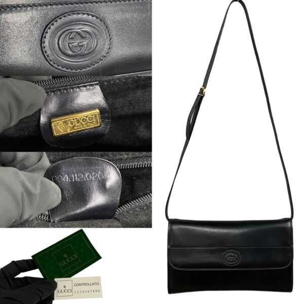 488l1879252 4 Gucci GG Leather Mini Shoulder Bag Pochette Black