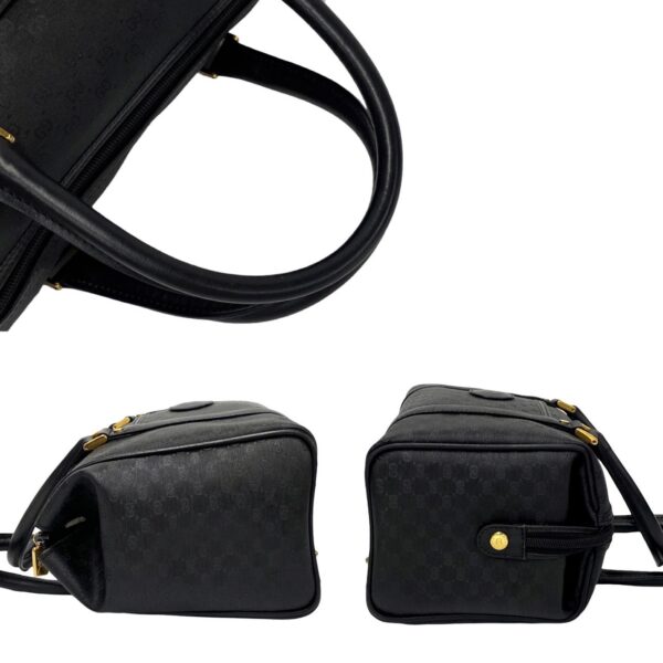 488l241402806 6 Gucci Micro GG All over Pattern Leather Handbag Mini Bag Black