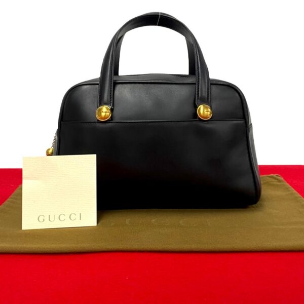 488l242707962 1 Gucci G Leather Handbag Mini Bag Black