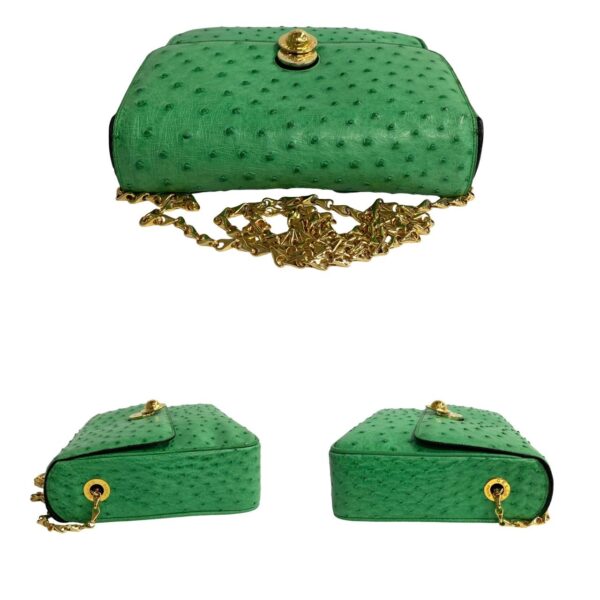 488l242963431 6 Celine Star Ball Ostrich Leather Shoulder Bag Pochette Green