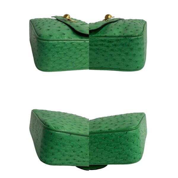 488l242963431 8 Celine Star Ball Ostrich Leather Shoulder Bag Pochette Green