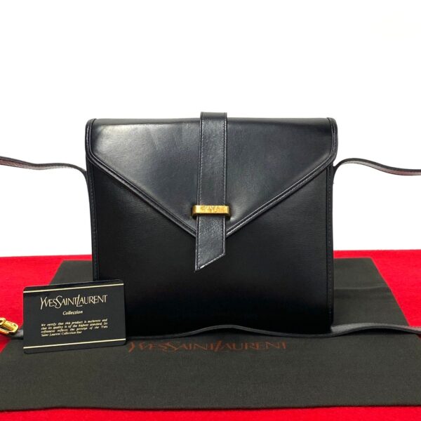 489l242636686 1 Yves Saint Laurent YSL Leather Mini Shoulder Bag Pochette Black