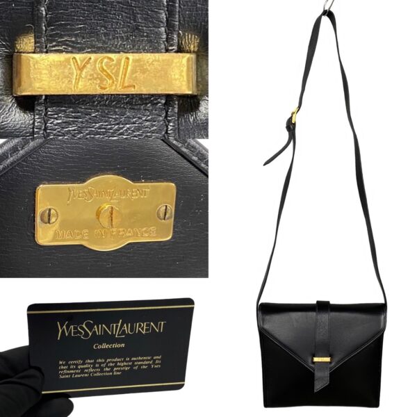 489l242636686 4 Yves Saint Laurent YSL Leather Mini Shoulder Bag Pochette Black