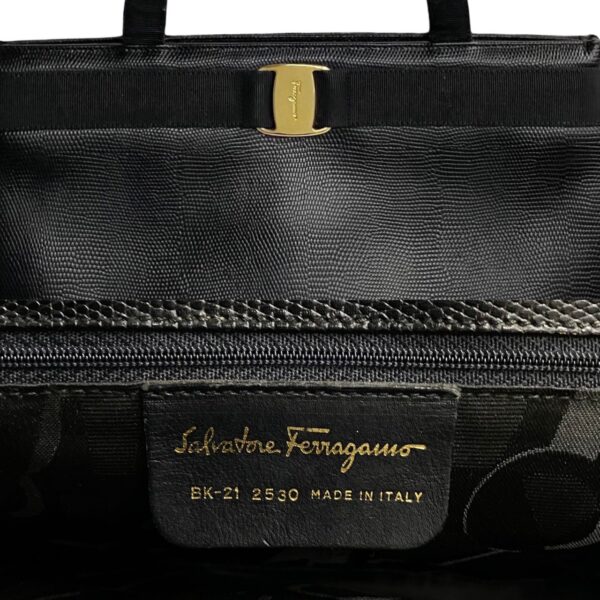 490l242844315 4 Salvatore Ferragamo Vara Leather Tote Bag Handbag Black