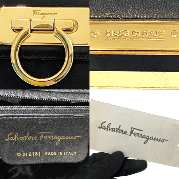 493a243199679 4 Salvatore Ferragamo Gancini Leather Handbag Mini Tote Bag Black