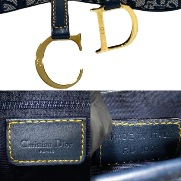 494a242373166 4 Christian Dior Saddle Bag Trotter Mini Handbag Navy Blue