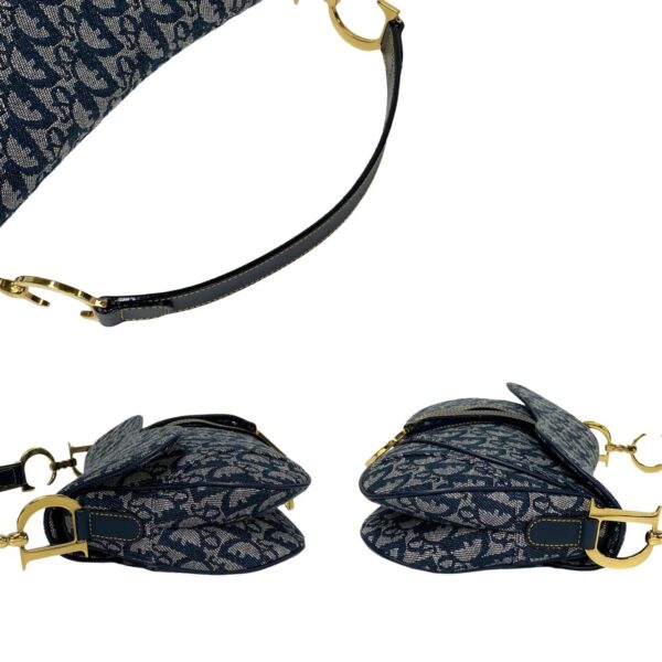 494a242373166 6 Christian Dior Saddle Bag Trotter Mini Handbag Navy Blue