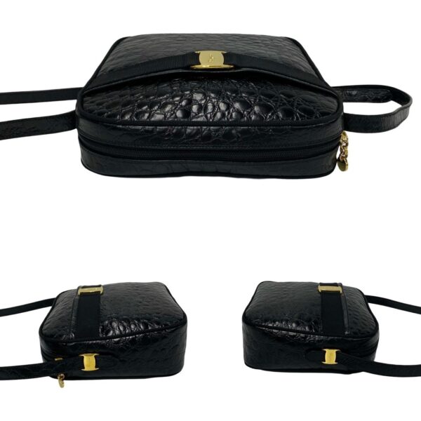 494a243012749 6 Salvatore Ferragamo Vara Leather Mini Shoulder Bag Pochette Black