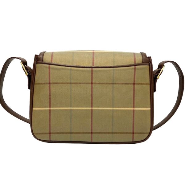 494a243209079 5 Burberry Mega Check Leather Canvas Shoulder Pochette Brown