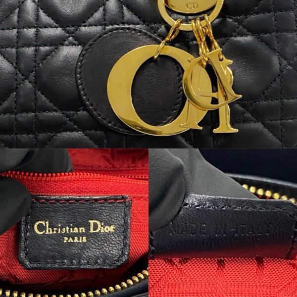 497a243311785 4 Christian Dior Lady Dior Cannage Lambskin Handbag Black